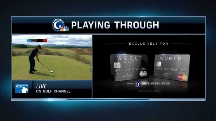 A "double box” ad from NBC Golf Channel that allows live coverage to continue during ad breaks.