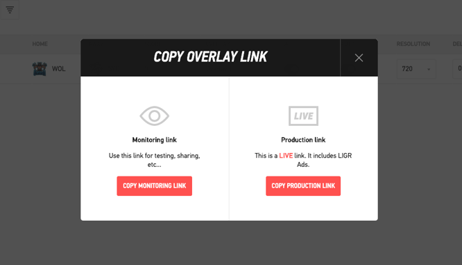 There are two overlay link types - one for monitoring or previewing your graphics and one that is used for your live production output.