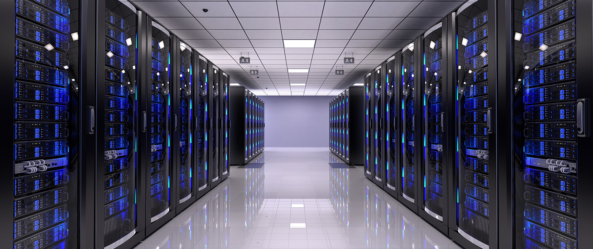 A data centre where cloud-based services are hosted.